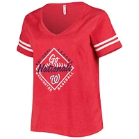 Women's Soft as a Grape Red Washington Nationals Plus V-Neck Jersey T-Shirt