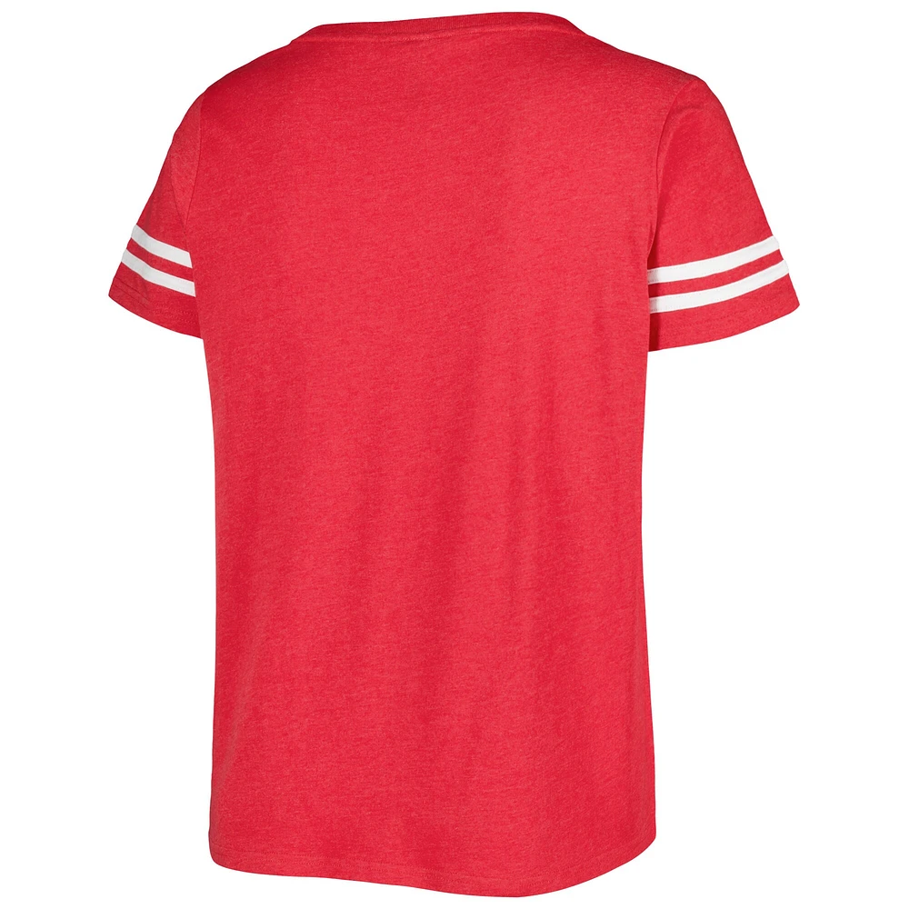Women's Soft as a Grape Red Washington Nationals Plus V-Neck Jersey T-Shirt