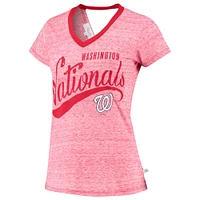 Women's Touch Red Washington Nationals Hail Mary V-Neck Back Wrap T-Shirt