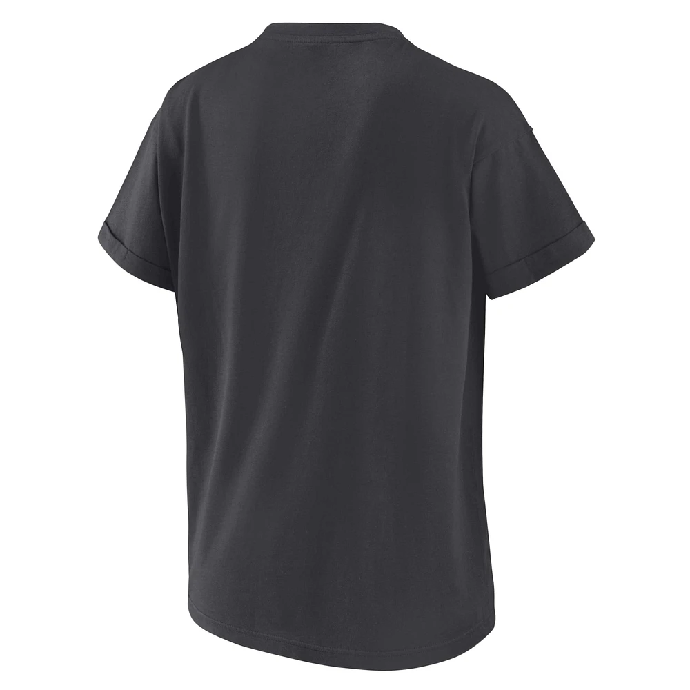 Women's WEAR by Erin Andrews  Charcoal Washington Nationals Oversized Boyfriend T-Shirt