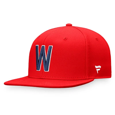 Casquette Snapback Fanatics rouge Washington Senators Cooperstown Collection Core pour hommes