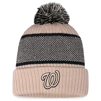 Women's Fanatics Natural/Black Washington Senators Cuffed Knit Hat with Pom