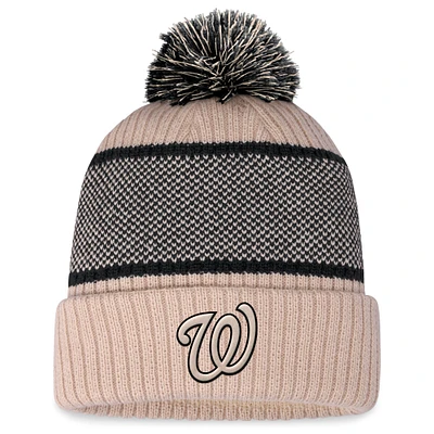 Women's Fanatics Natural/Black Washington Senators Cuffed Knit Hat with Pom