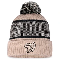 Women's Fanatics Natural/Black Washington Senators Cuffed Knit Hat with Pom