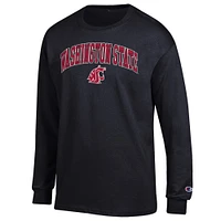 Men's Champion  Black Washington State Cougars Arch Over Logo Long Sleeve T-Shirt