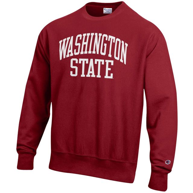 Sweat-shirt Champion Crimson Washington State Cougars Arch Reverse Weave pour homme