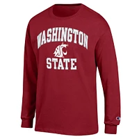 Men's Champion Crimson Washington State Cougars High Motor Long Sleeve T-Shirt