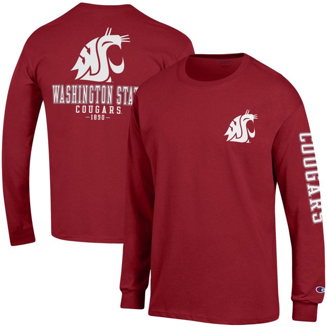 T-shirt à manches longues pour homme Champion Crimson Washington State Cougars Team Stack