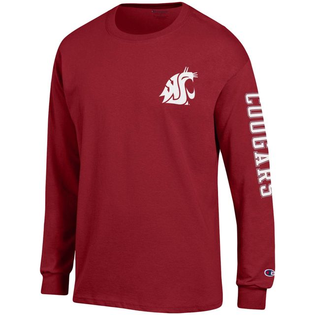 T-shirt à manches longues pour homme Champion Crimson Washington State Cougars Team Stack