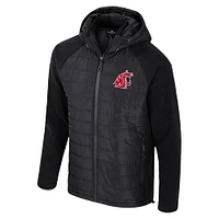Men's Colosseum  Black Washington State Cougars Block The Sun Full-Zip Hooded Jacket