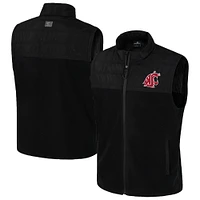 Men's Colosseum  Black Washington State Cougars Block The Sun Full-Zip Vest