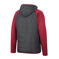 Men's Colosseum Charcoal/Crimson Washington State Cougars Good On You Raglan Full-Zip Jacket