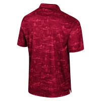 Men's Colosseum Crimson Washington State Cougars Daly Print Polo