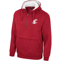 Men's Colosseum Crimson Washington State Cougars Half-Zip Hoodie