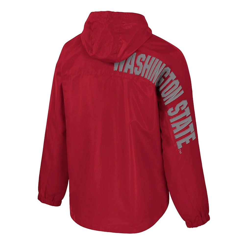 Men's Colosseum  Crimson Washington State Cougars Reloaded Anorak Half-Zip Jacket