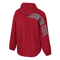 Men's Colosseum  Crimson Washington State Cougars Reloaded Anorak Half-Zip Jacket
