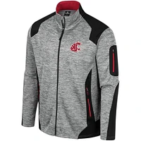 Men's Colosseum Gray Washington State Cougars Silberman Color Block Full-Zip Jacket