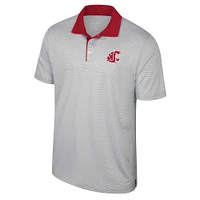 Men's Colosseum Gray Washington State Cougars Tuck Striped Polo