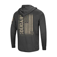 Men's Colosseum Heather Black Washington State Cougars Team OHT Military Appreciation Long Sleeve Hoodie T-Shirt