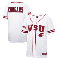 Men's Colosseum White Washington State Cougars Free Spirited Mesh Button-Up Baseball Jersey