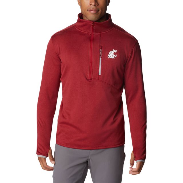 Columbia Crimson Washington State Cougars Park View Omni-Wick Haut à demi-zip pour homme