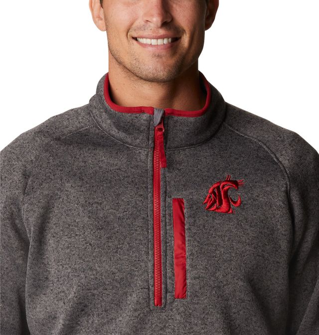 Columbia Grey Washington State Cougars Canyon Point Raglan Half-Zip Top Homme
