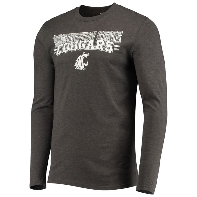 Concepts Sport Crimson/Heathered Charcoal Washington State Cougars Meter T-shirt à manches longues et pantalon Ensemble de nuit