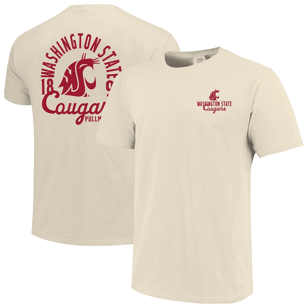Men's Cream Washington State Cougars Comfort Colors Mascot Overlay T-Shirt
