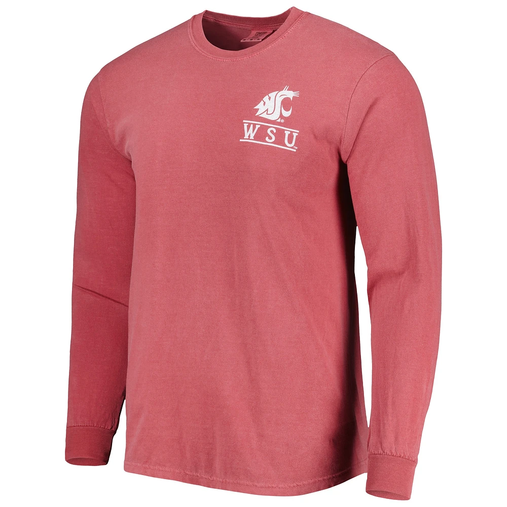 Men's Crimson Washington State Cougars Circle Campus Scene Long Sleeve T-Shirt