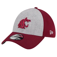 Casquette flexible bicolore 39THIRTY New Era pour hommes, gris chiné/cramoisi, Washington State Cougars