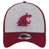 Casquette flexible bicolore 39THIRTY New Era pour hommes, gris chiné/cramoisi, Washington State Cougars