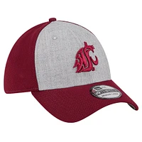 Casquette flexible bicolore 39THIRTY New Era pour hommes, gris chiné/cramoisi, Washington State Cougars