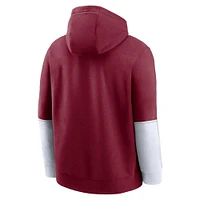 Men's Nike Crimson Washington State Cougars 2024 Sideline Club Fleece Pullover Hoodie