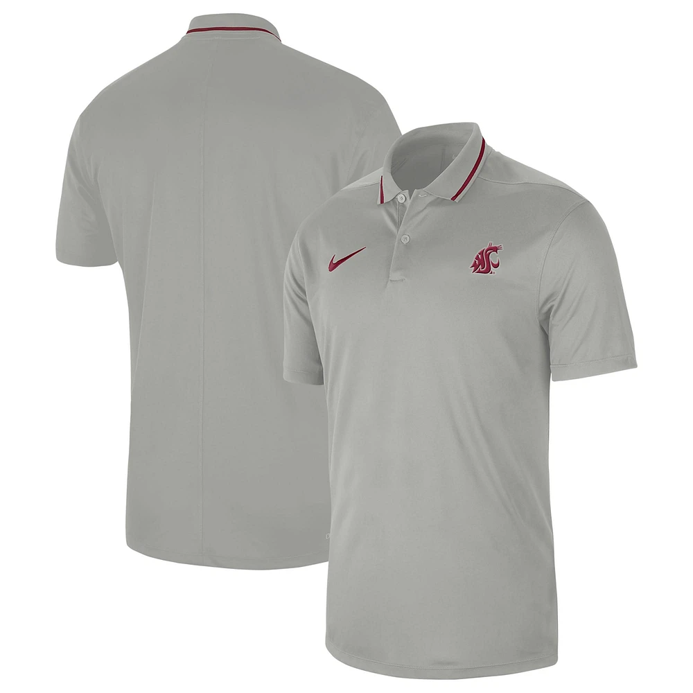 Polo de performance des entraîneurs la ligne touche Nike Washington State Cougars 2023 pour homme, gris