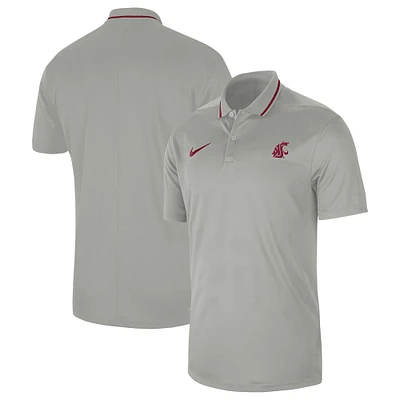 Polo de performance des entraîneurs la ligne touche Nike Washington State Cougars 2023 pour homme, gris