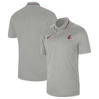 Polo de performance des entraîneurs la ligne touche Nike Washington State Cougars 2023 pour homme, gris