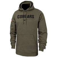 Men's Nike  Olive Washington State Cougars Military Pack Club Fleece Pullover Hoodie