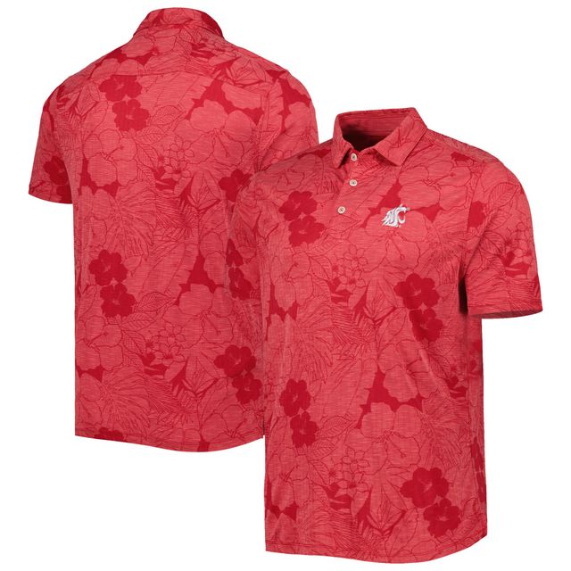 Tommy Bahama Crimson Washington State Cougars Miramar Blooms Polo pour homme