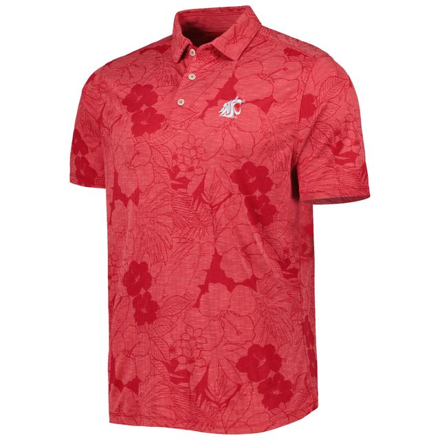 Tommy Bahama Crimson Washington State Cougars Miramar Blooms Polo pour homme