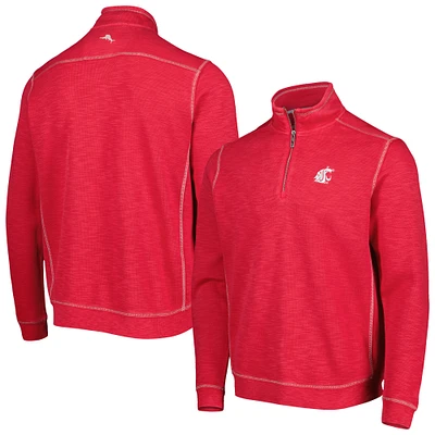 Tommy Bahama Crimson Washington State Cougars Sport Tobago Bay Tri-Blend Mock Neck Half-Zip Jacket