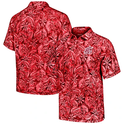 Polo Tommy Bahama Crimson Washington State Cougars Tropical Score IslandZone pour hommes
