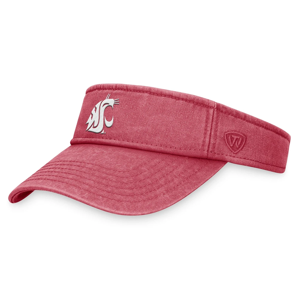 Men's Top of the World  Crimson Washington State Cougars Terry Adjustable Visor