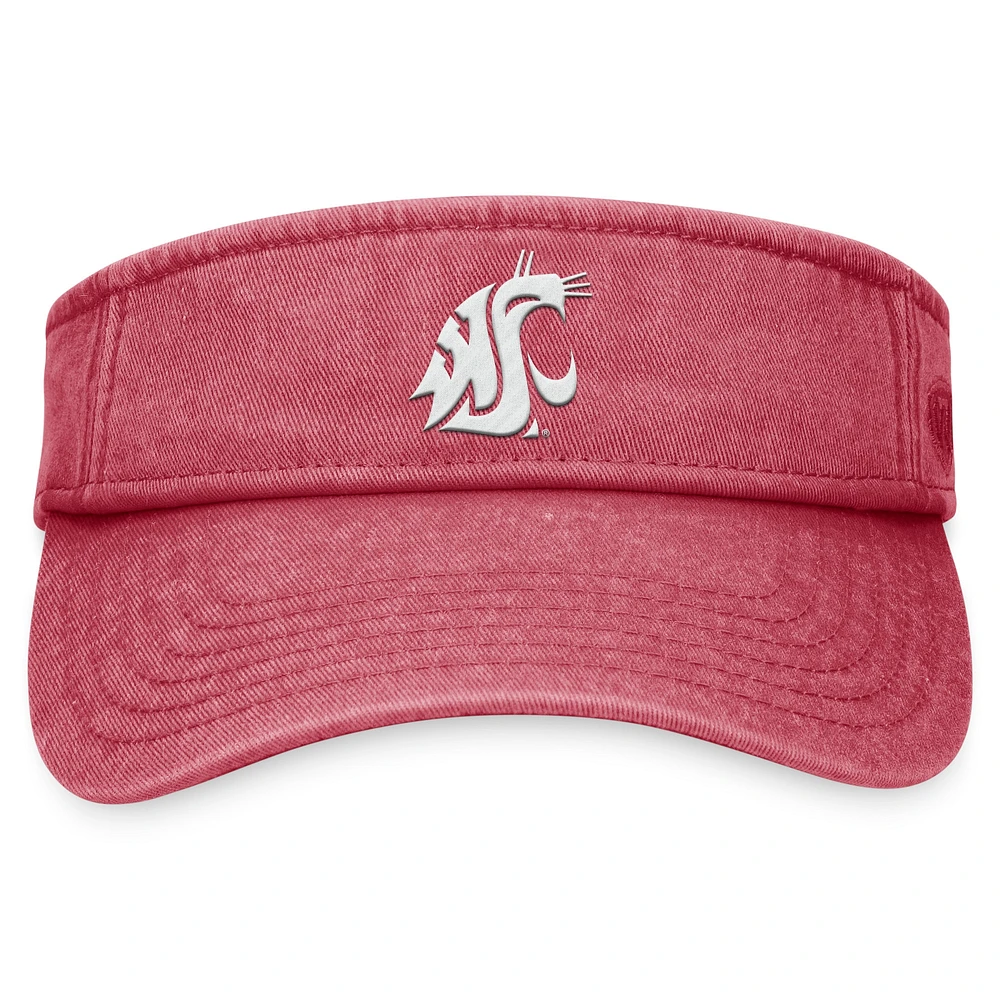 Men's Top of the World  Crimson Washington State Cougars Terry Adjustable Visor