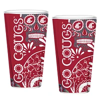 Washington State Cougars Two-Pack 16oz. Dia De Los Muertos Pint Glass Set