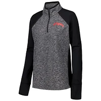 Women's Black/Heather Gray Washington State Cougars Finalist Raglan Quarter-Zip Jacket