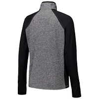 Women's Black/Heather Gray Washington State Cougars Finalist Raglan Quarter-Zip Jacket