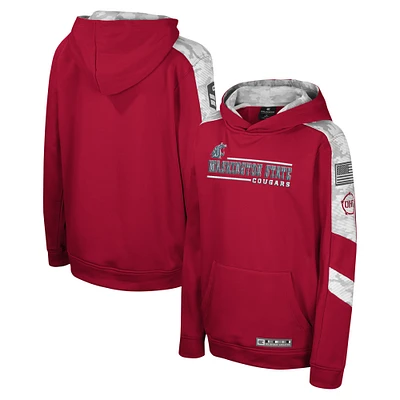 Colosseum Crimson Washington State Cougars OHT Appréciation militaire Cyclone Digital Camo Pull à capuche