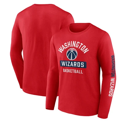T-shirt à manches longues pour hommes Fanatics Red Washington Wizards