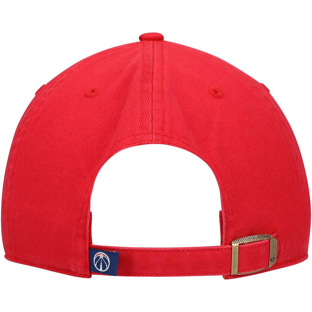 Men's '47 Red Washington Wizards Team Clean Up Adjustable Hat