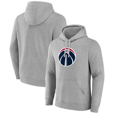 Sweat à capuche avec logo principal des Washington Wizards Fanatics gris chiné pour hommes